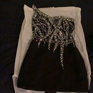 Black rhinestone dress